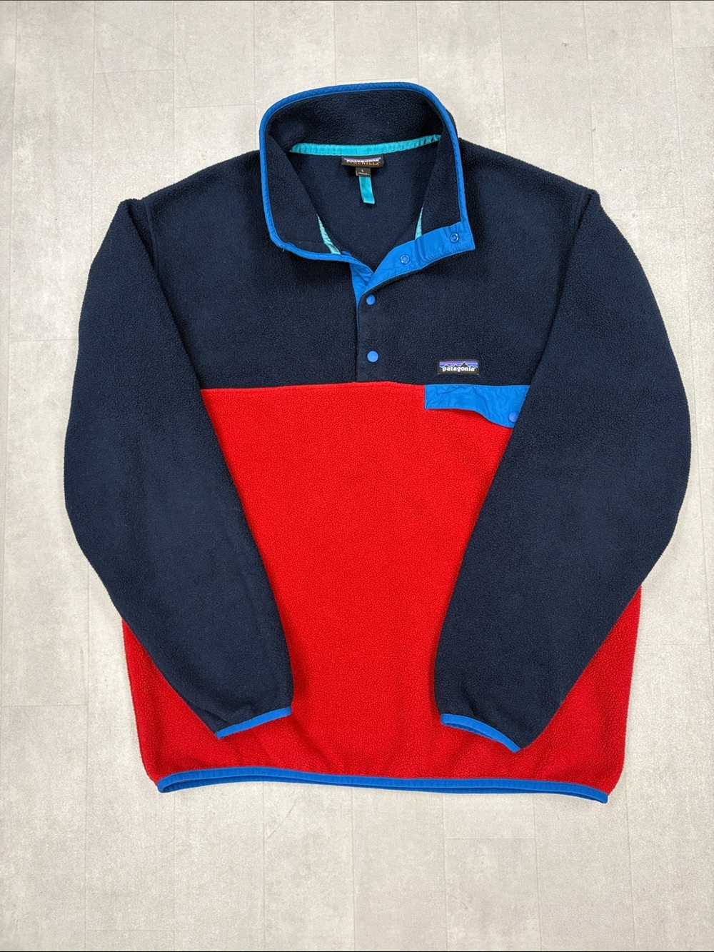 Patagonia Synchilla Fleece Snap T Colorblocked Pullover Jacket